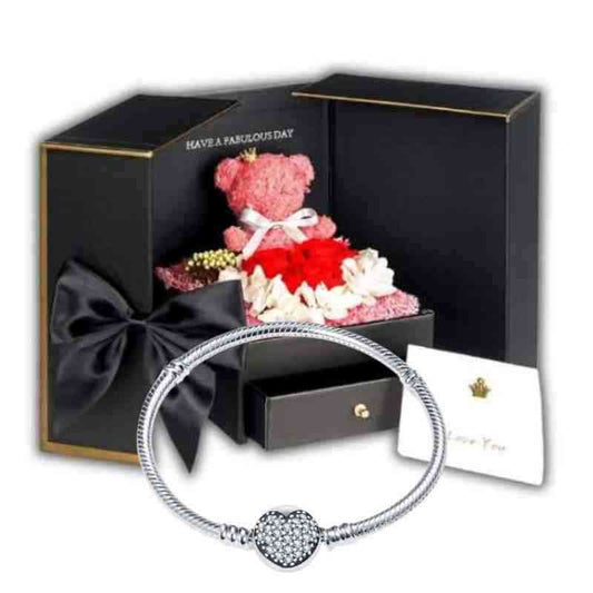 Geschenkbox für Damen mit Silber Armband Schmuck Geschenk 