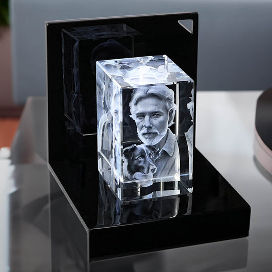 3D Glasfoto Set mit Beleuchtung