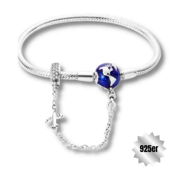 Armband aus Silber mit Weltkugel