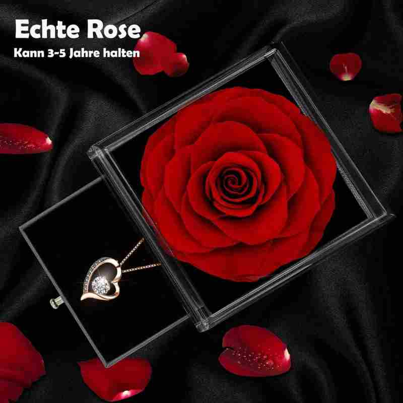 Ewige Rose mit Schmuck 