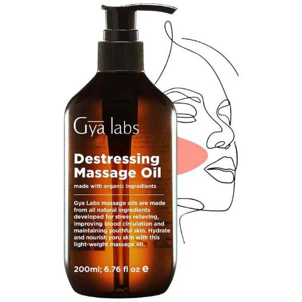 a bottle of glya labs desressing massage oil